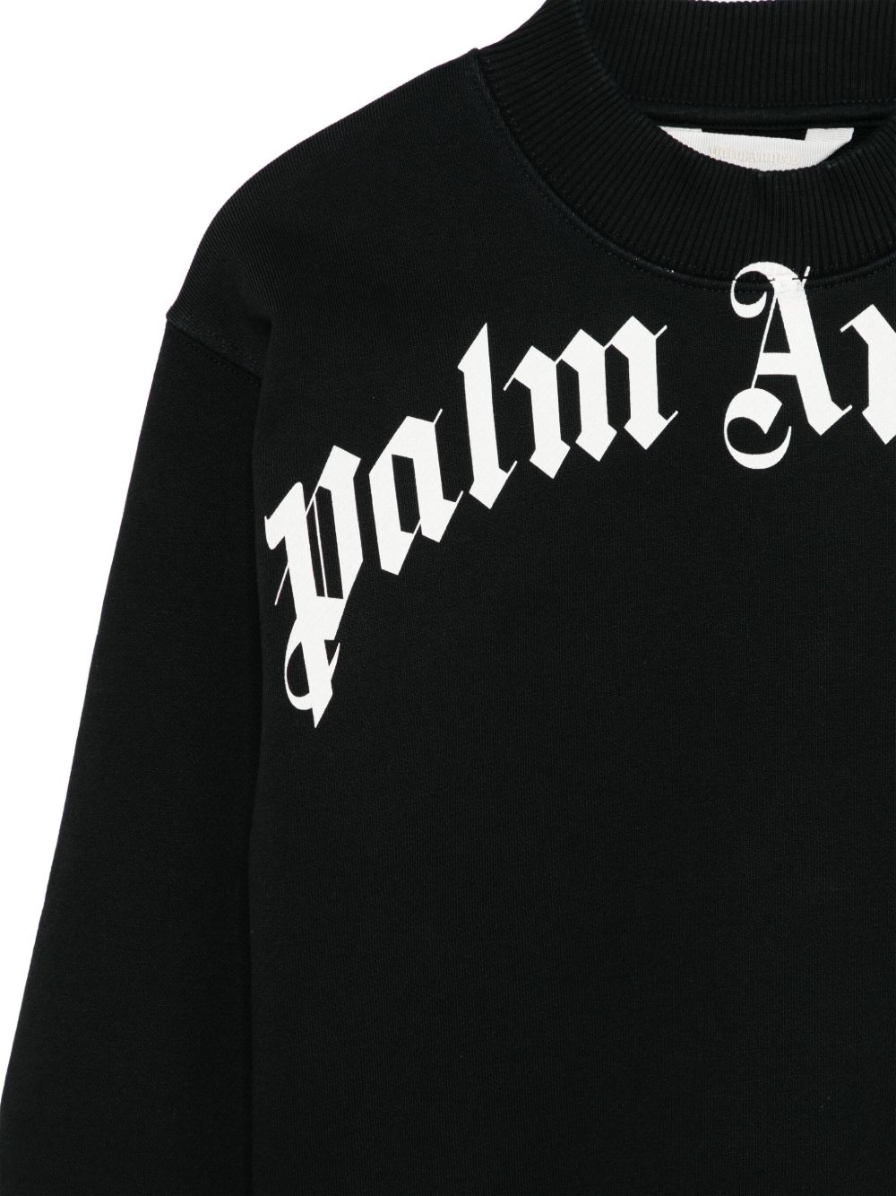 Felpa per bambino Palm Angels Kids nera con logo sul davanti F6PAJBSW014 110 PALM ANGELS KIDS
