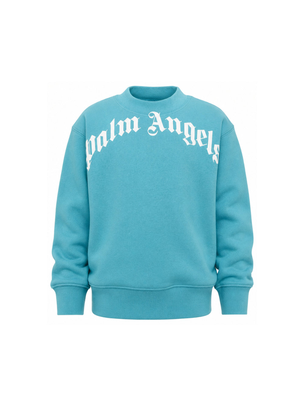 Felpa per bambino Palm Angels Kids azzurro con stampa logo sul davanti F6PAJBSW014 1527 PALM ANGELS KIDS