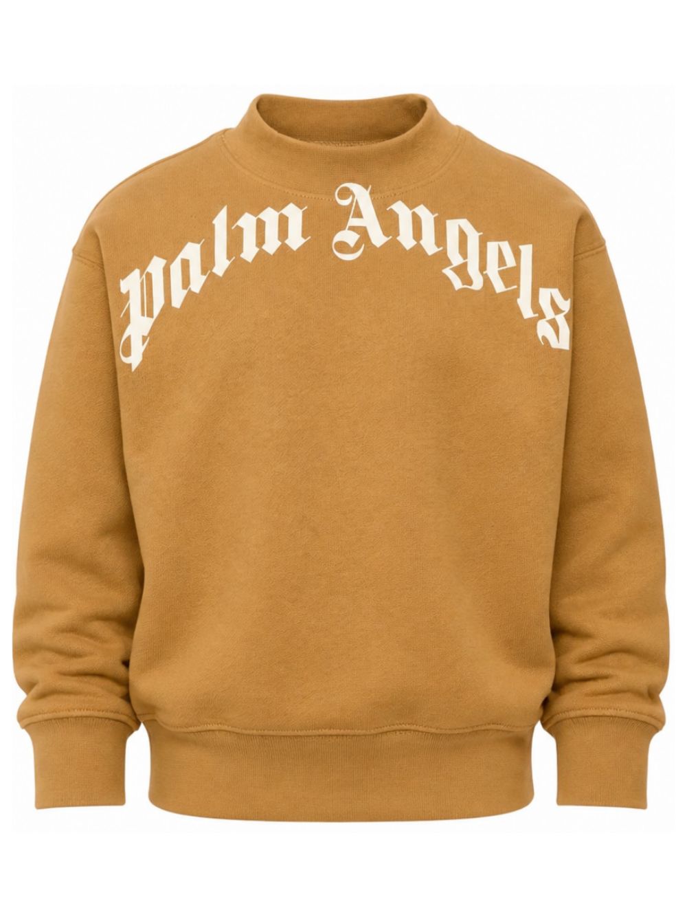 Felpa per bambino Palm Angels Kids beige con stampa logo sul davanti F6PAJBSW014 1531 PALM ANGELS KIDS