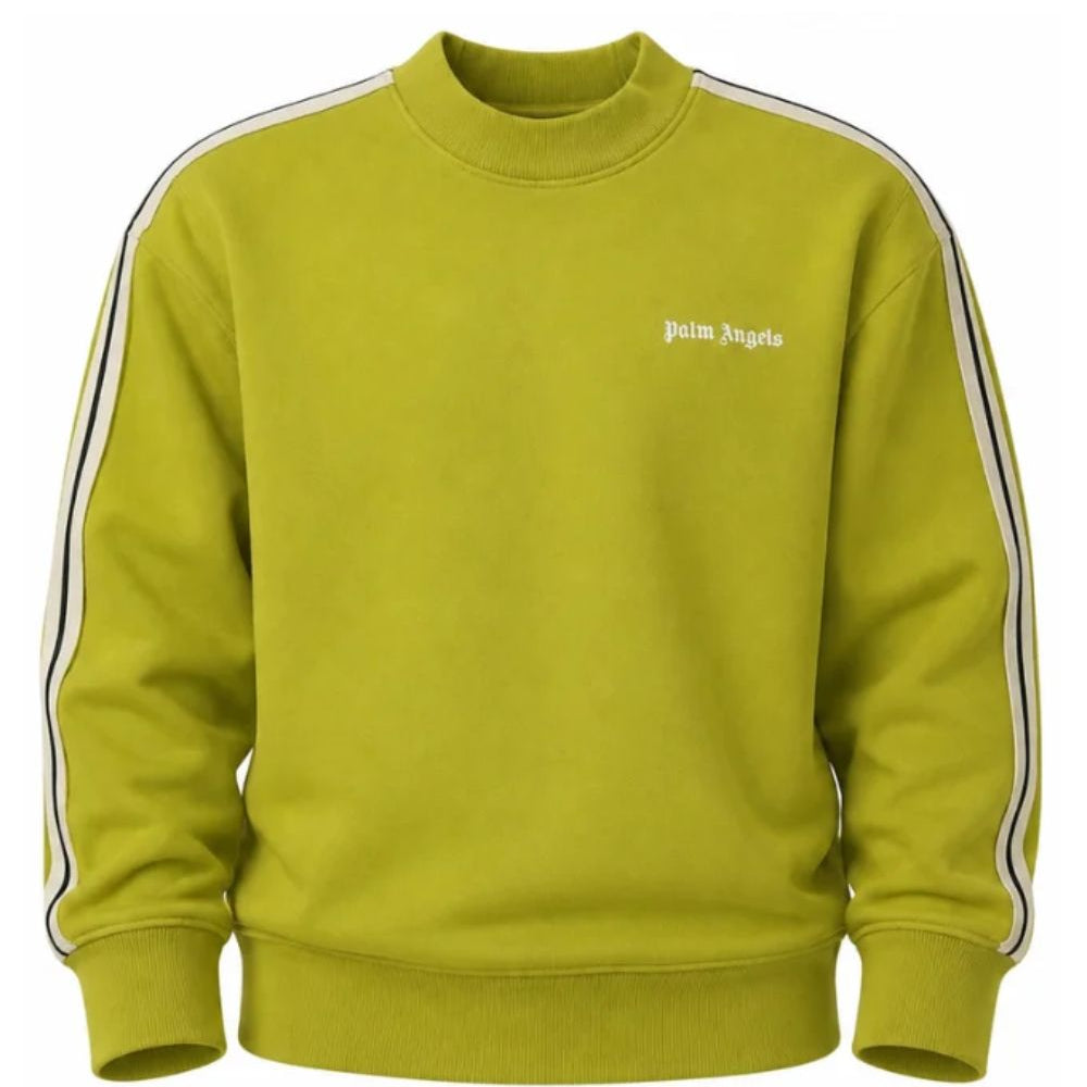 Felpa per bambino Palm Angels Kids verde con logo sul davanti F6PAJBSW025 1529 PALM ANGELS KIDS