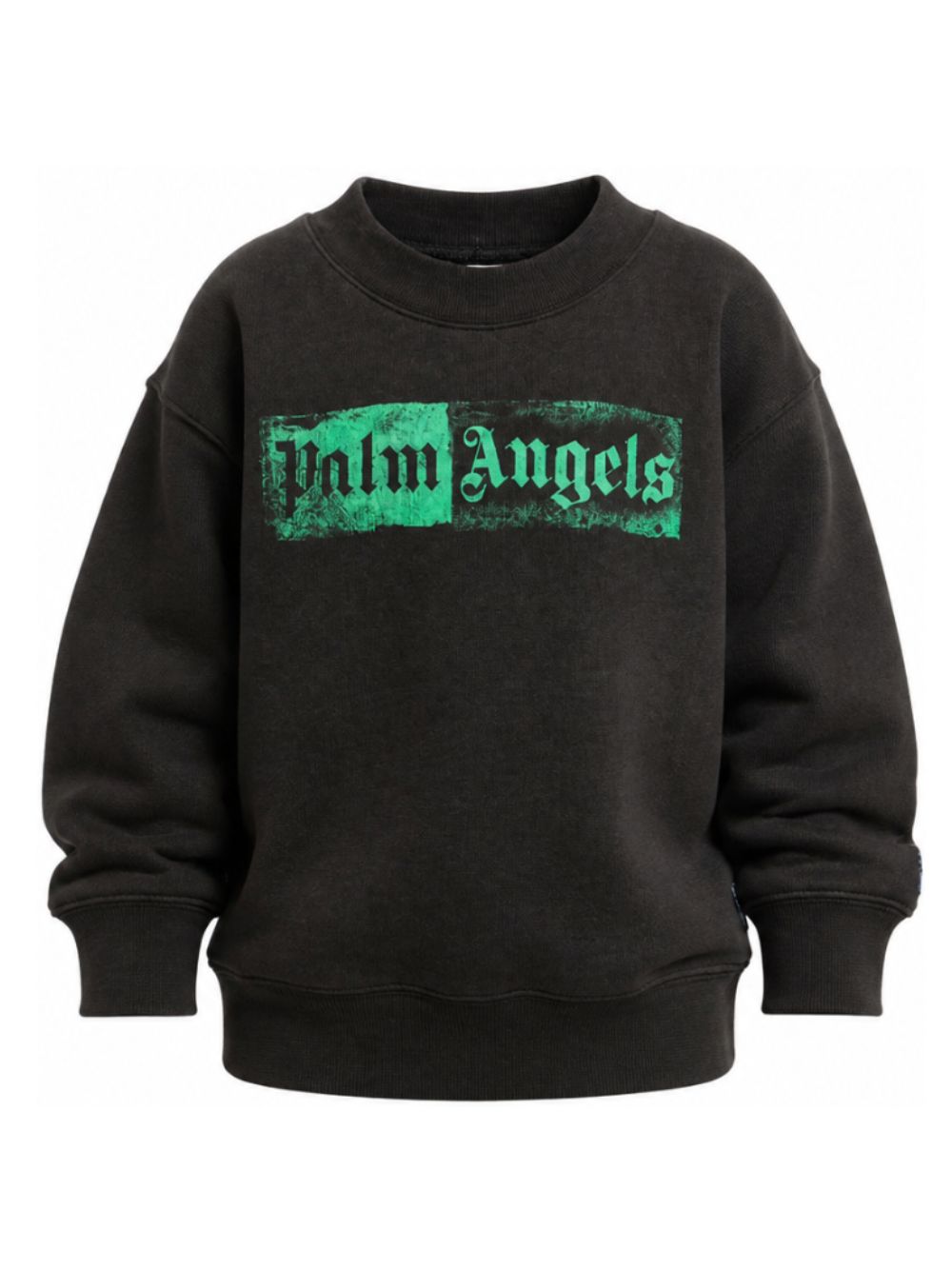 Felpa per bambini Palm Angels Kids nera con stampa logo sul davanti F6PAJBSW112 110 PALM ANGELS KIDS