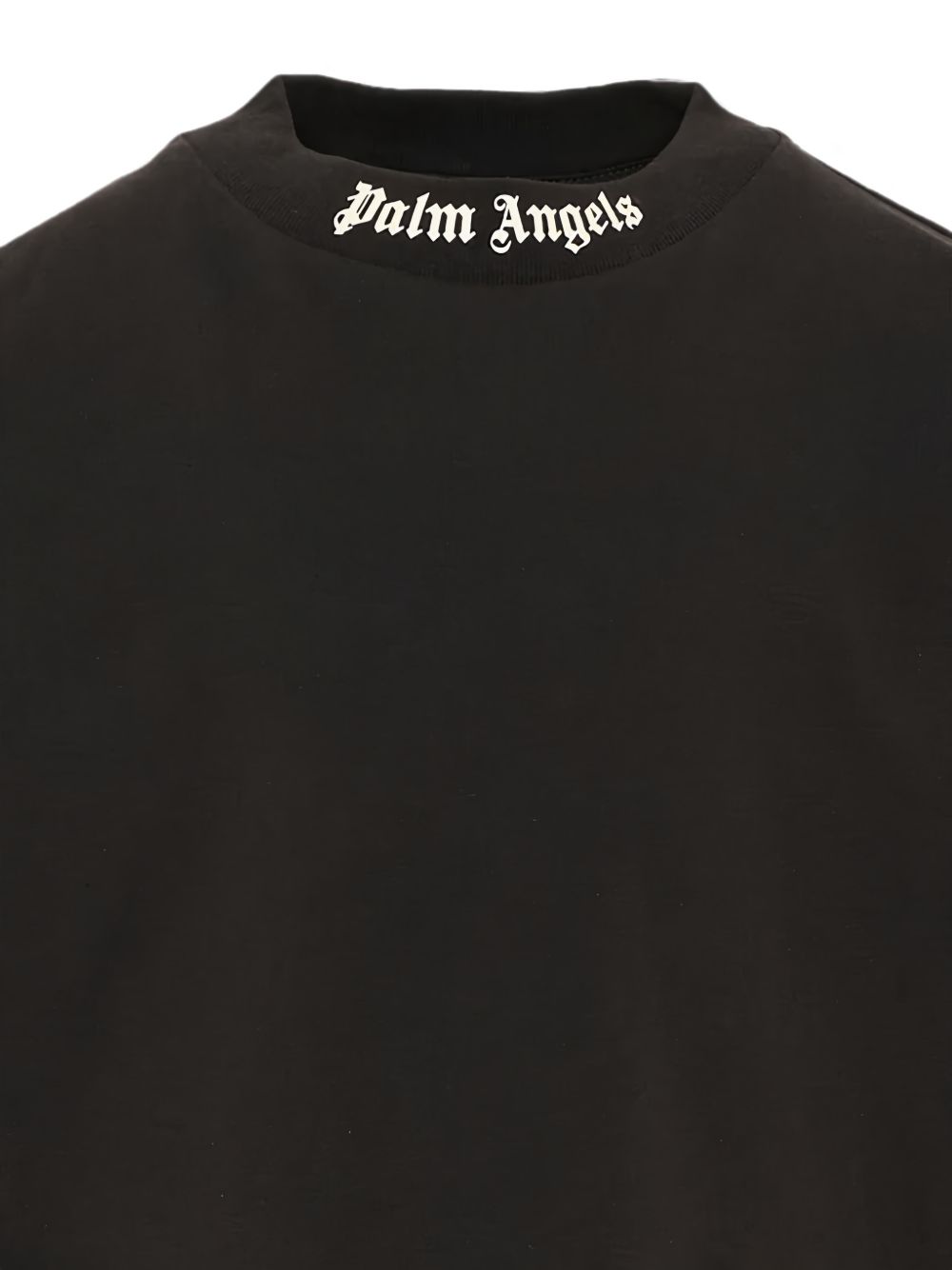 T-shirt per bambino Palm Angels Kids nera con logo sul davanti F6PAJBTH012 110 PALM ANGELS KIDS