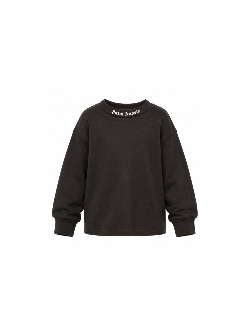 T-shirt per bambino Palm Angels Kids nera con logo sul girocollo F6PAJBTH013 110 PALM ANGELS KIDS