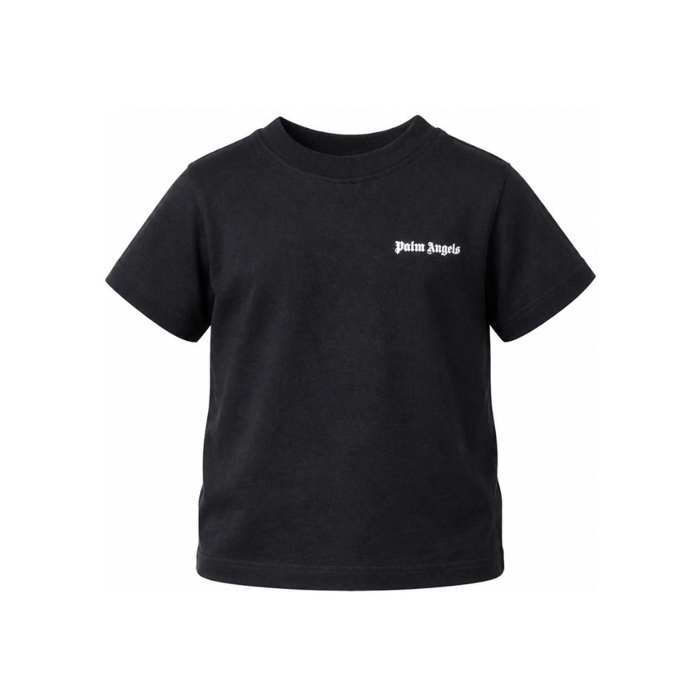 T-shirt per bambino Palm Angels Kids nera con stampa logo F6PAJBTH017 110 PALM ANGELS KIDS
