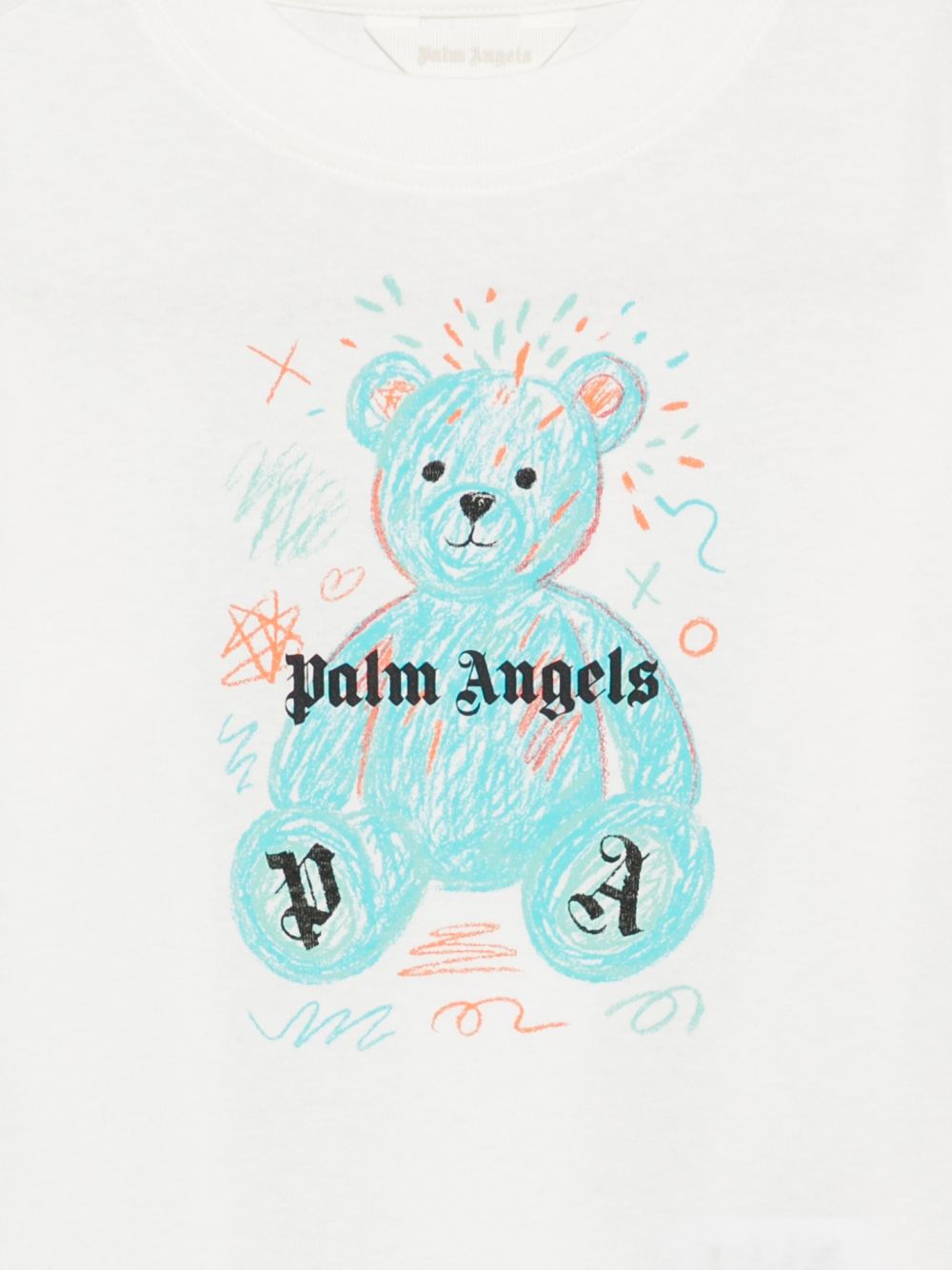 T-shirt per bambini Palm Angels Kids bianca con stampa orsetto sul davanti F6PAJBTH103 412 PALM ANGELS KIDS