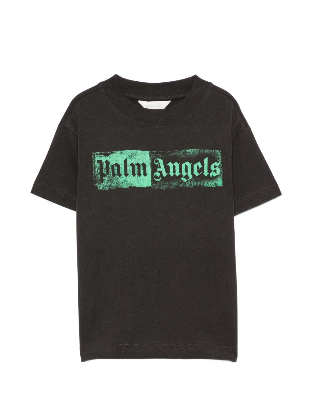 T-shirt per bambino Palm Angels Kids nera con stampa logo sul davanti F6PAJBTH113 110 PALM ANGELS KIDS
