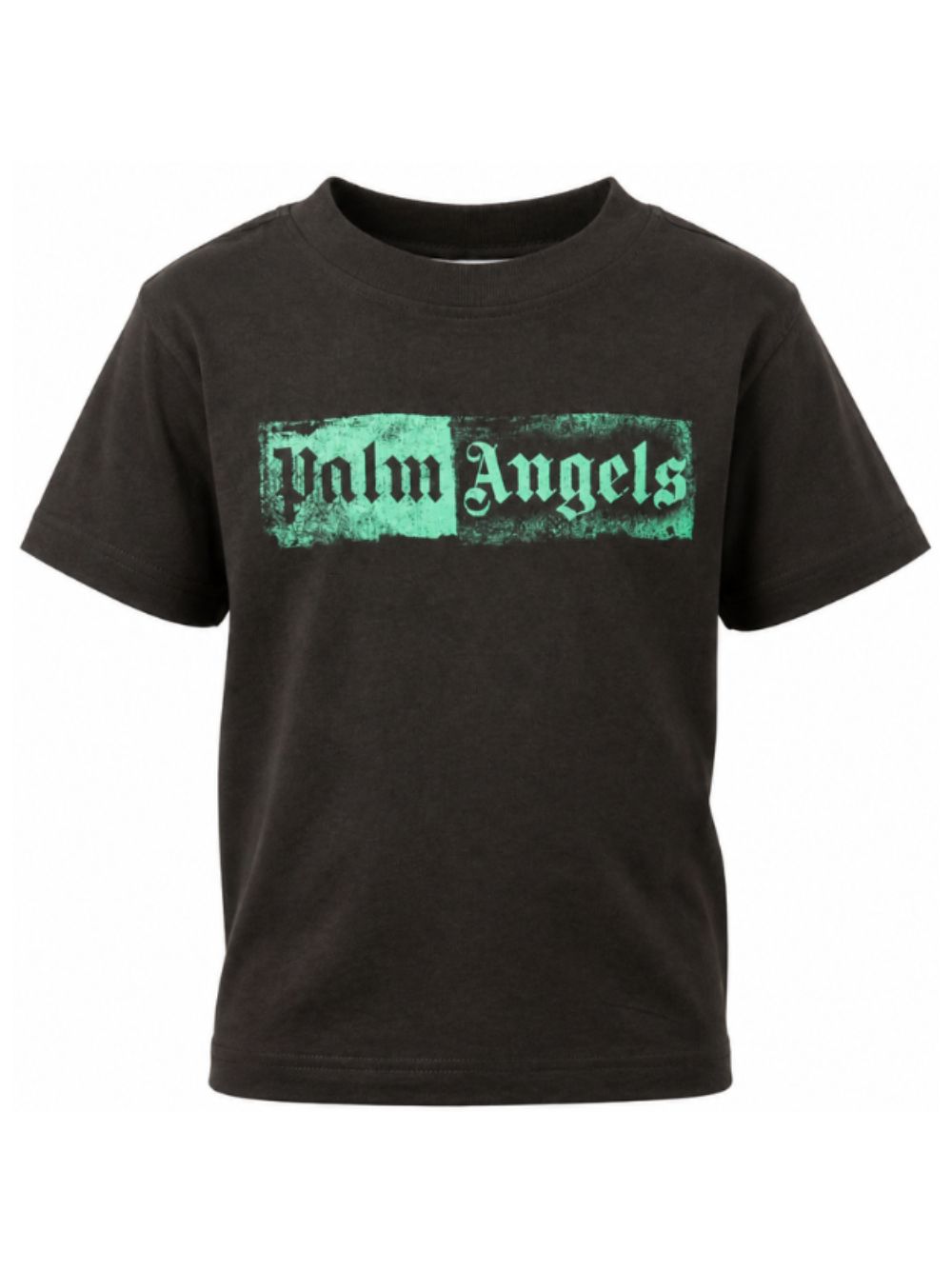 T-shirt per bambino Palm Angels Kids nera con stampa logo sul davanti F6PAJBTH113 110 PALM ANGELS KIDS
