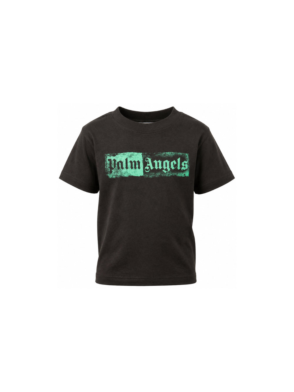 T-shirt per bambino Palm Angels Kids nera con stampa logo sul davanti F6PAJBTH113 110 PALM ANGELS KIDS