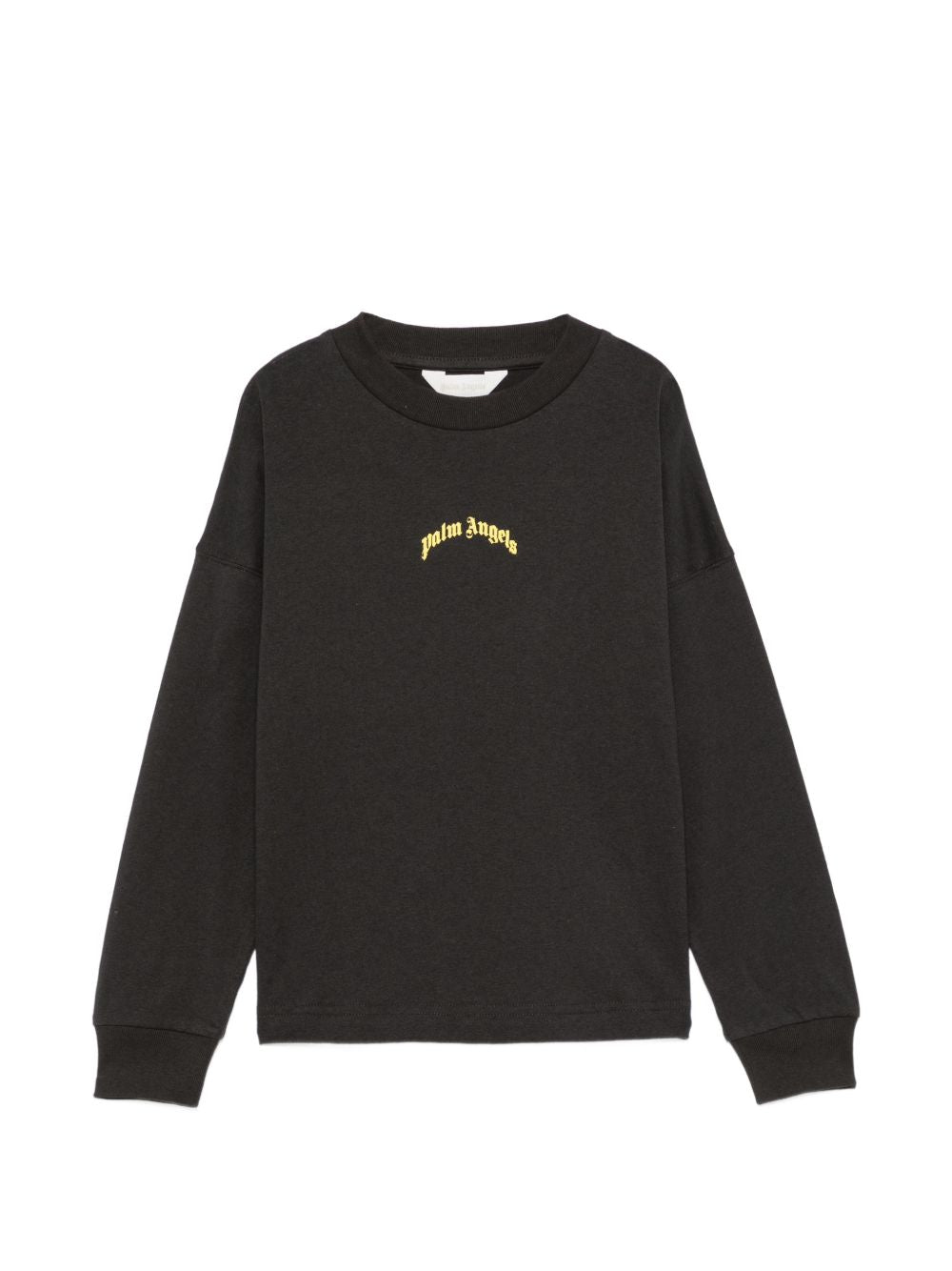 T-shirt per bambino Palm Angels Kids nera con stampa logo sul davanti F6PAJBTH141 110 PALM ANGELS KIDS