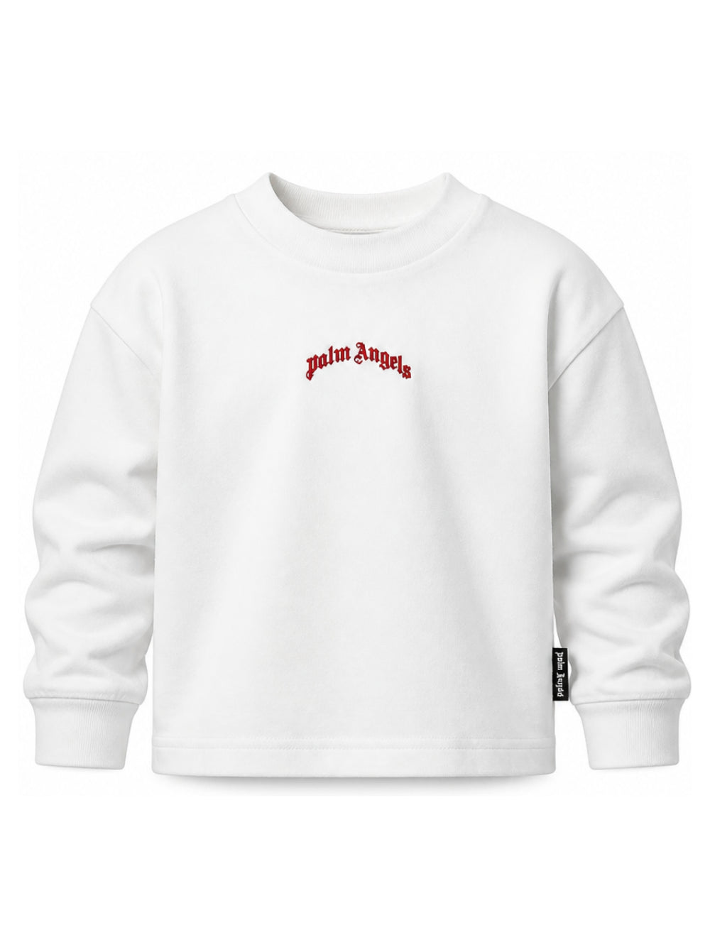 Felpa per bambino Palm Angels Kids bianca con logo sul davanti F6PAJBTH141 412 PALM ANGELS KIDS