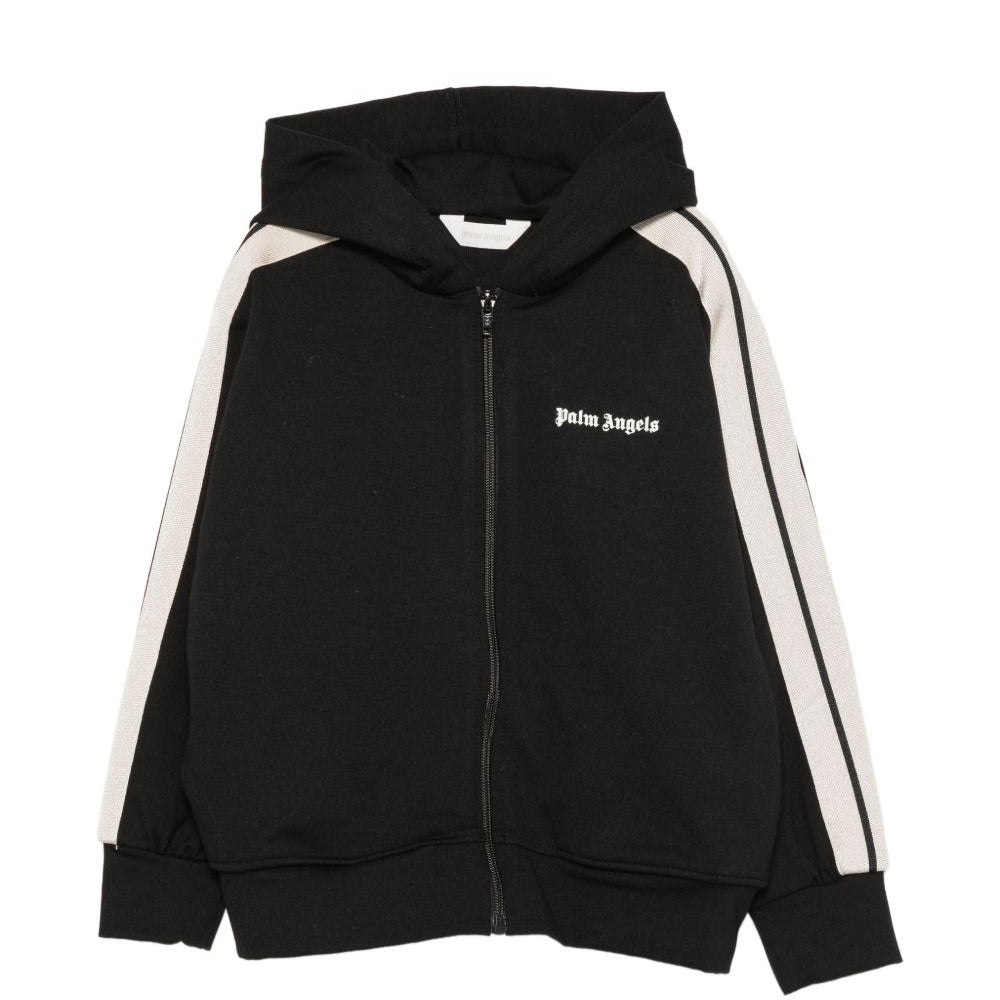 Felpa per bambino Palm Angels Kids nera con bande laterali F6PAJBZH019 110 PALM ANGELS KIDS