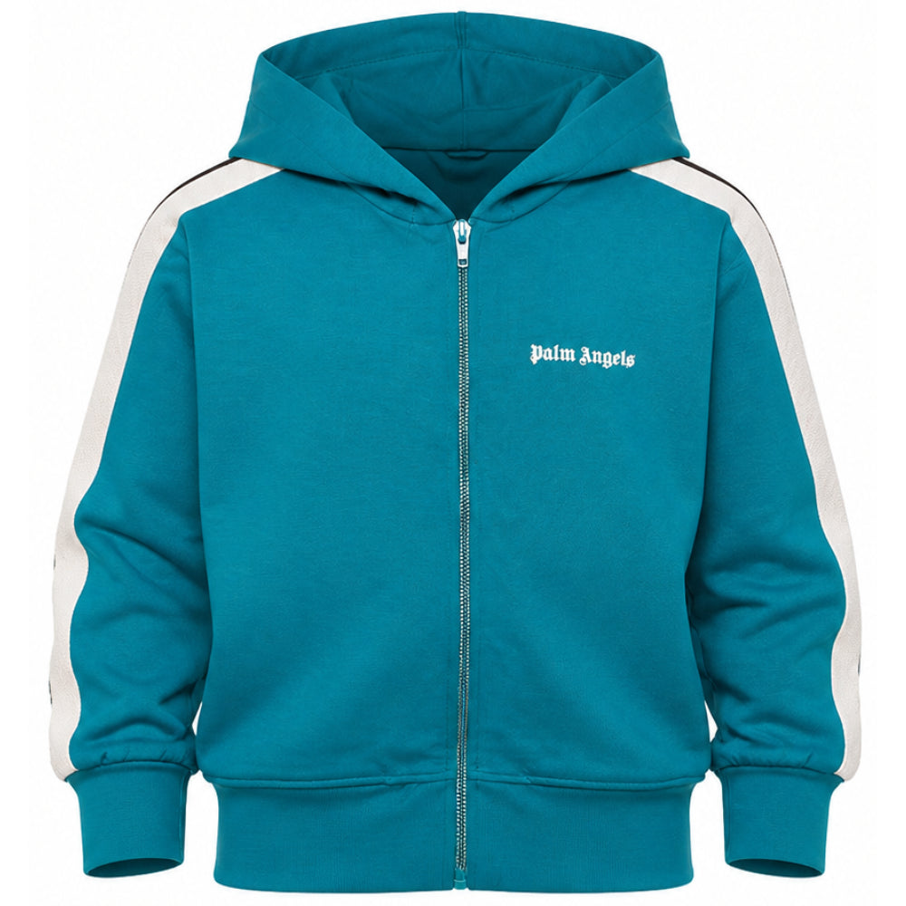 Felpa per bambino Palm Angels Kids verde con bande laterali F6PAJBZH019 1527 PALM ANGELS KIDS