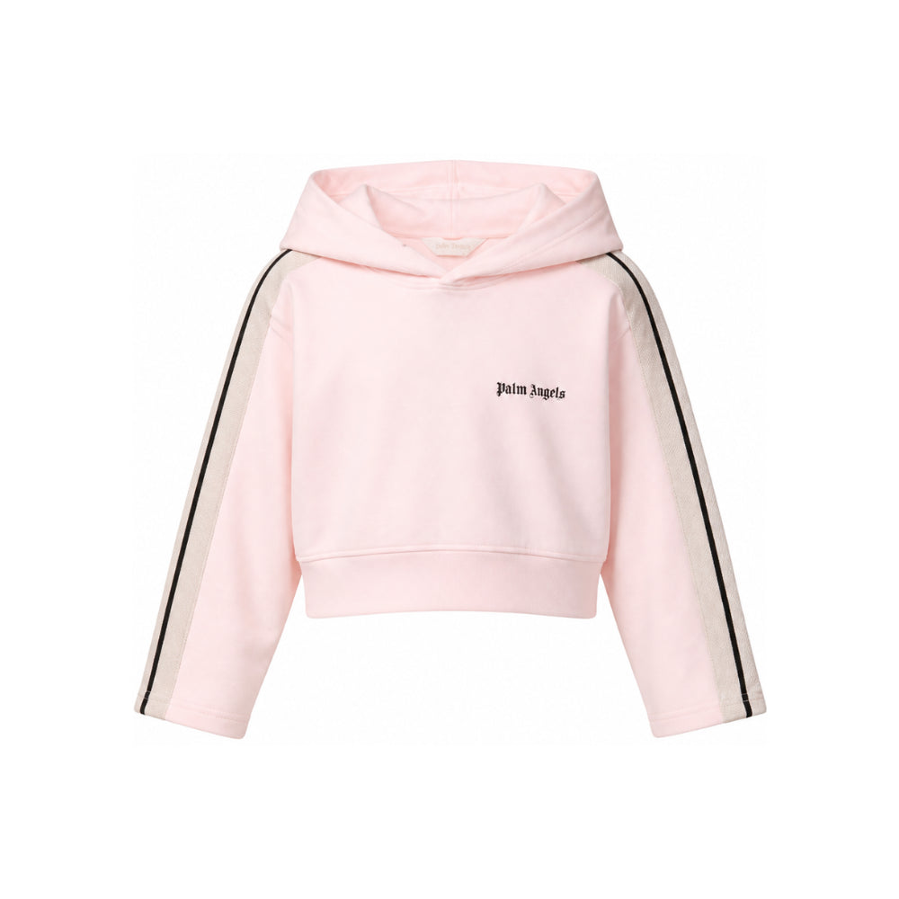 Felpa per bambina Palm Angels Kids rosa con dettagli strisce a contrasto F6PAJGHS039 042 PALM ANGELS KIDS
