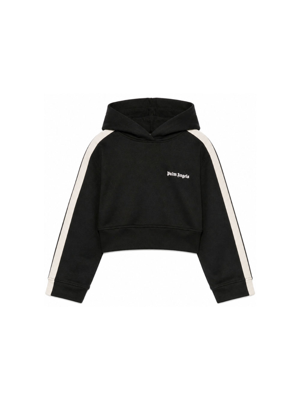 Felpa per bambina Palm Angels Kids nera con stampa logo sul davanti F6PAJGHS039 110 PALM ANGELS KIDS