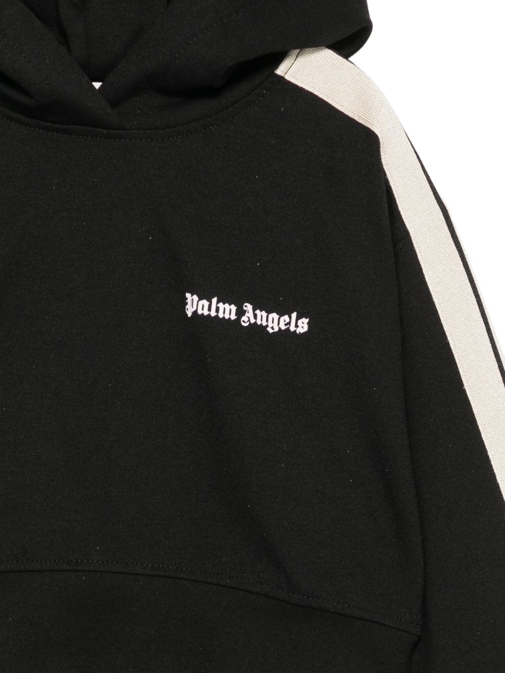 Felpa per bambina Palm Angels Kids nera con stampa logo sul davanti F6PAJGHS039 110 PALM ANGELS KIDS