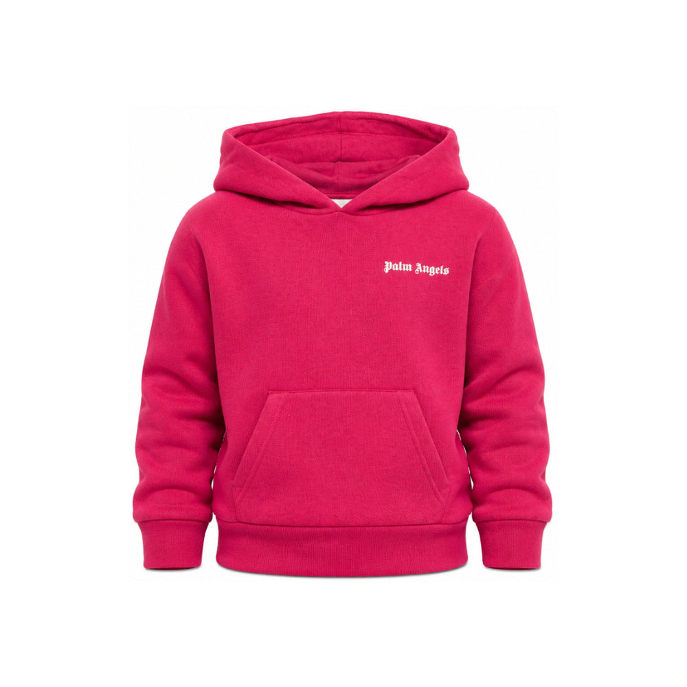 Felpa per bambina Palm Angels Kids fucsia con stampa logo sul davanti F6PAJGHS063 402 PALM ANGELS KIDS
