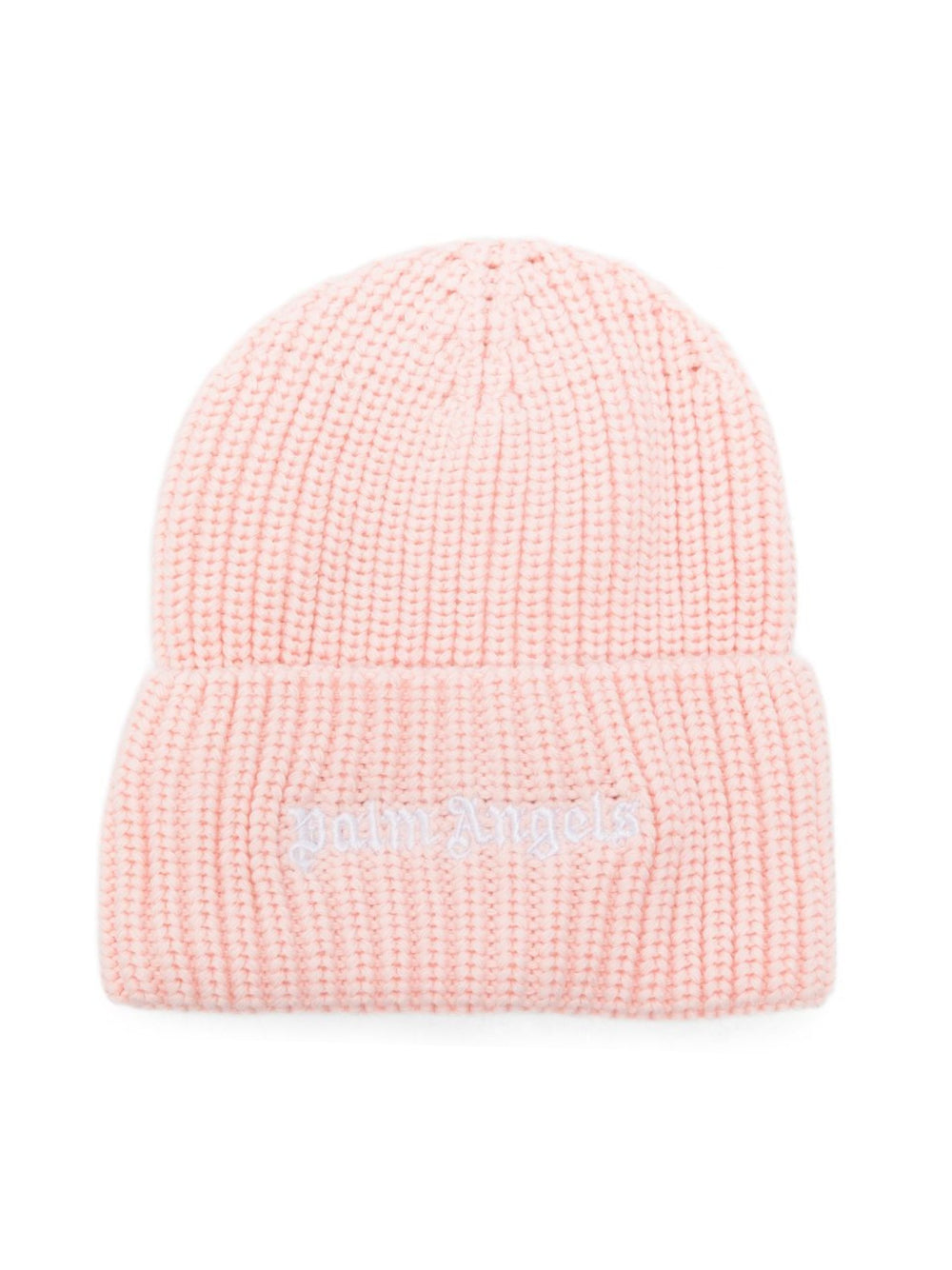 Berretto a coste per bambina Palm Angels Kids rosa con logo F6PAJGHT226 042 PALM ANGELS KIDS