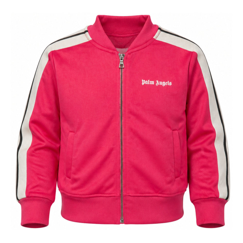 Giacca con logo per bambina Palm Angels Kids fucsia a maniche lunghe F6PAJGJK047 402 PALM ANGELS KIDS