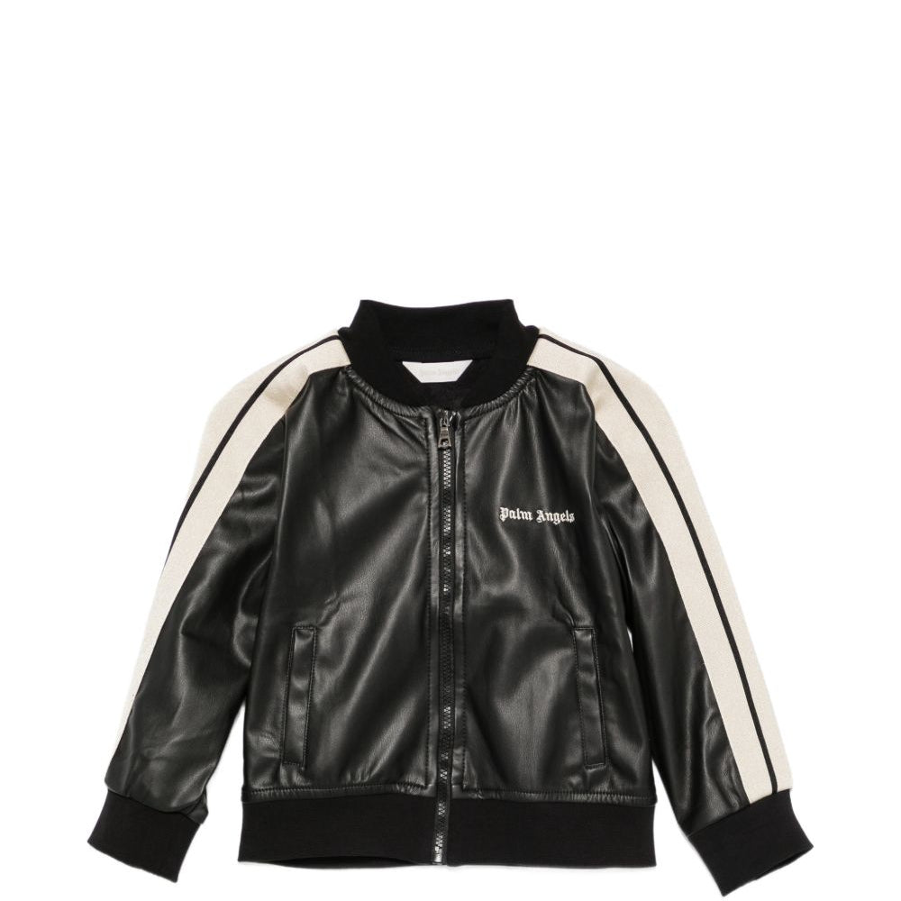 Giacca in pelle per bambina Palm Angels Kids nera con zip F6PAJGJK164 110 PALM ANGELS KIDS