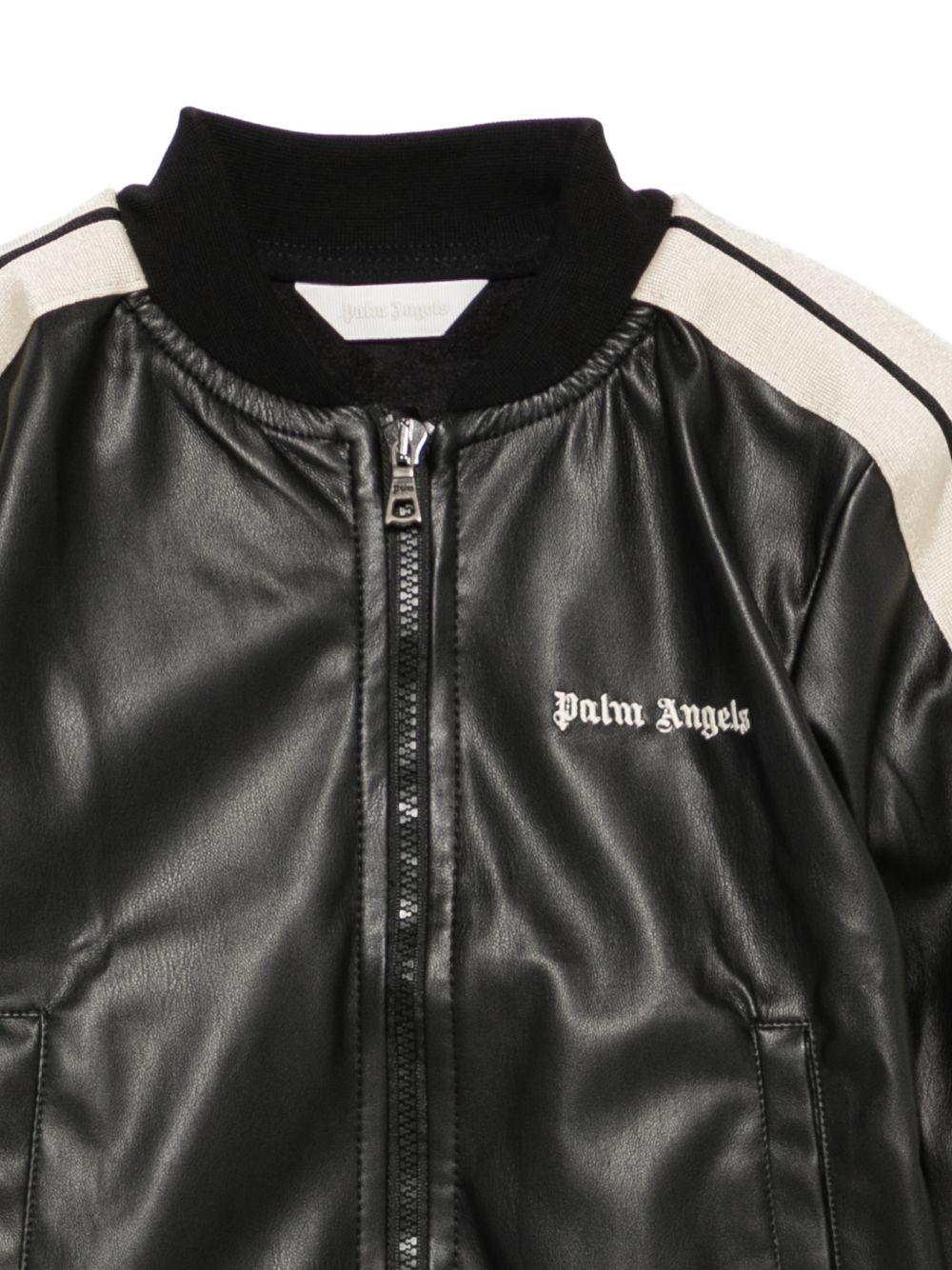 Giacca in pelle per bambina Palm Angels Kids nera con zip F6PAJGJK164 110 PALM ANGELS KIDS