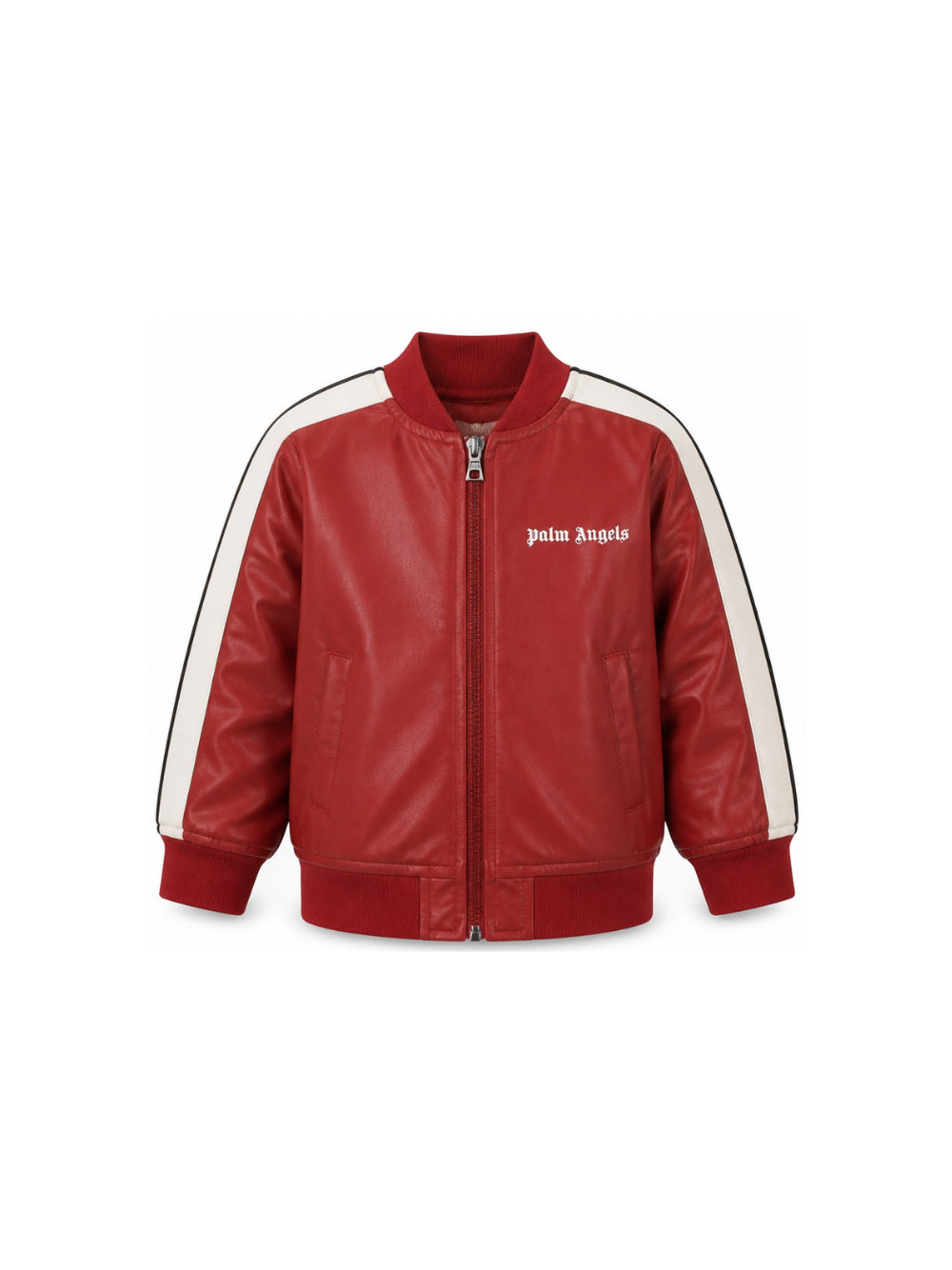 Giubbino per bambino Palm Angels Kids rosso con logo sul davanti F6PAJGJK164 402 PALM ANGELS KIDS