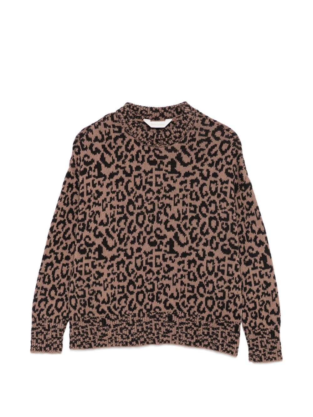 Maglione per bambina Palm Angels Kids marrone con fantasia leopardata F6PAJGJP157 220 PALM ANGELS KIDS