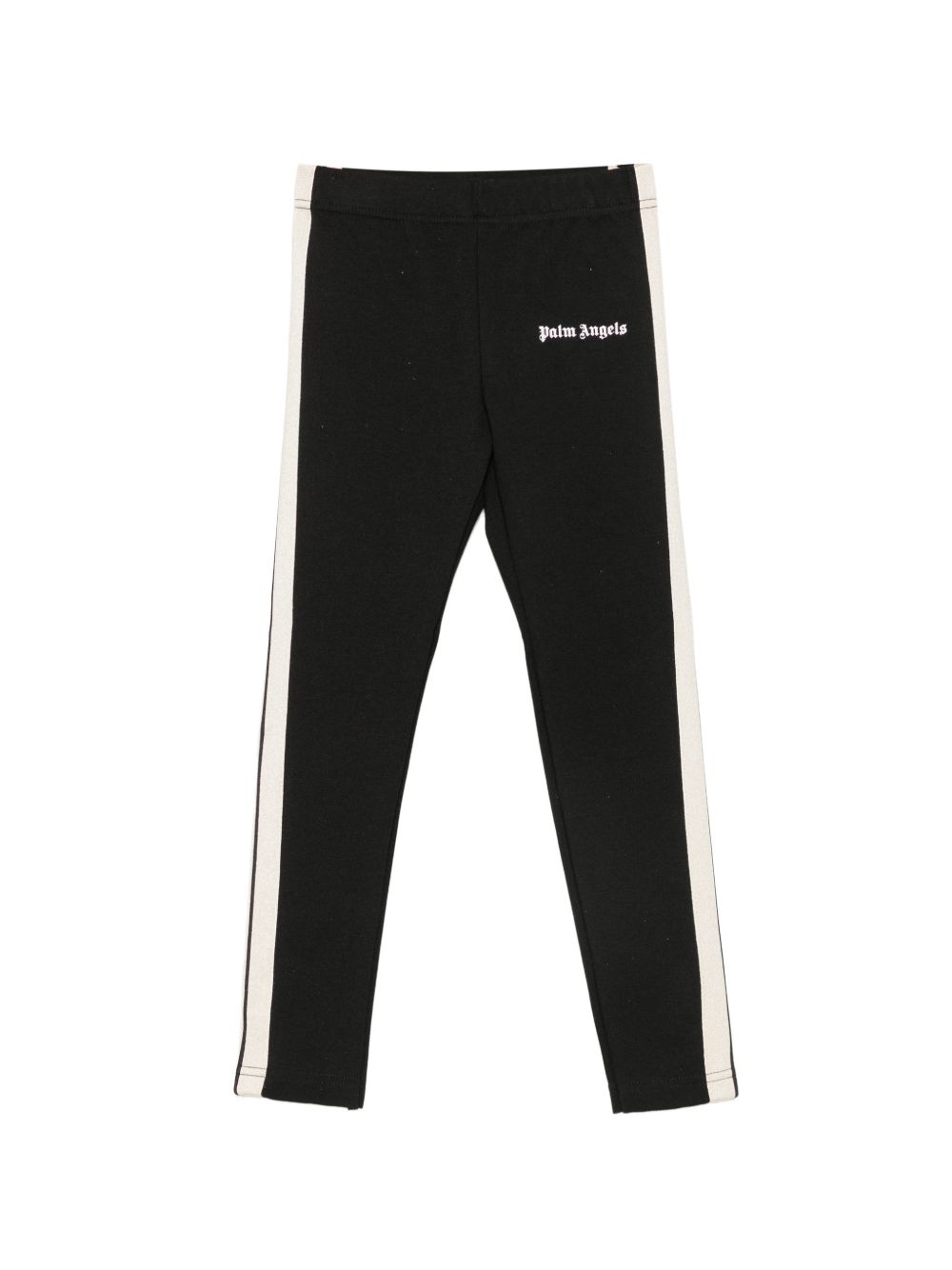 Leggings per bambina Palm Angels Kids nero con stampa logo sul davanti F6PAJGLG038 110 PALM ANGELS KIDS