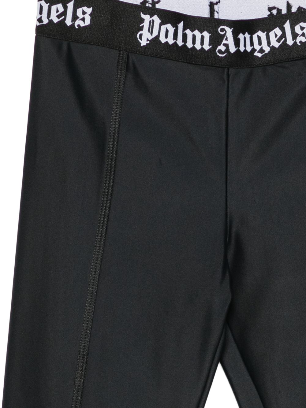 Leggings per bambina Palm Angels nero con fascia in vita logo F6PAJGLG127 110 PALM ANGELS KIDS