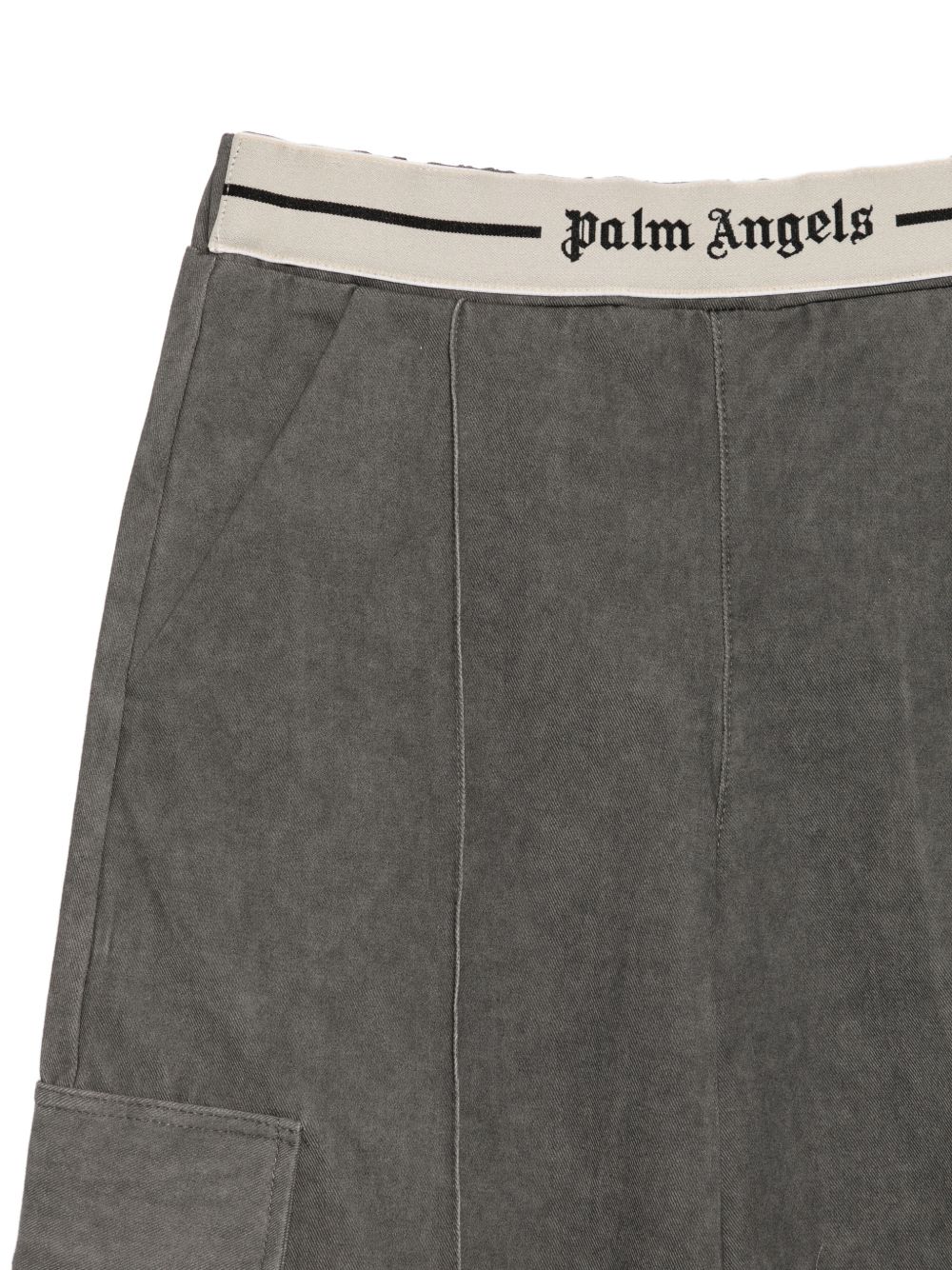 Pantaloni cargo per bambina Palm Angels Kids grigi con vita logo F6PAJGPA138 110 PALM ANGELS KIDS