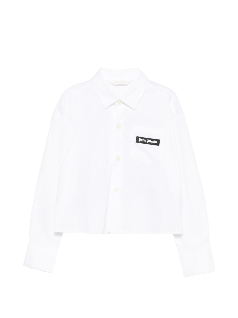 Camicia corta per bambina Palm Angels Kids bianca con patch logo F6PAJGSI168 002 PALM ANGELS KIDS