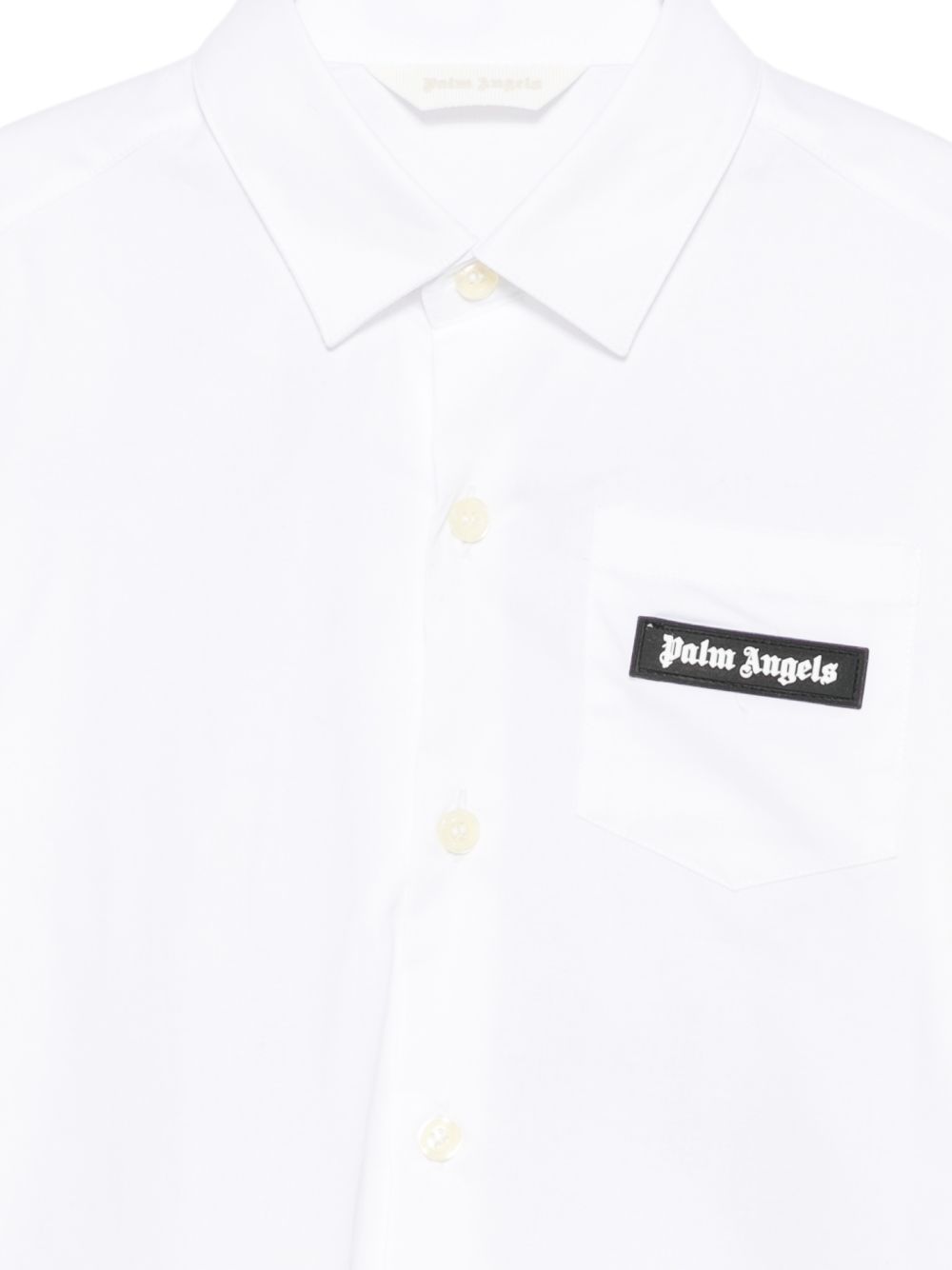 Camicia corta per bambina Palm Angels Kids bianca con patch logo F6PAJGSI168 002 PALM ANGELS KIDS
