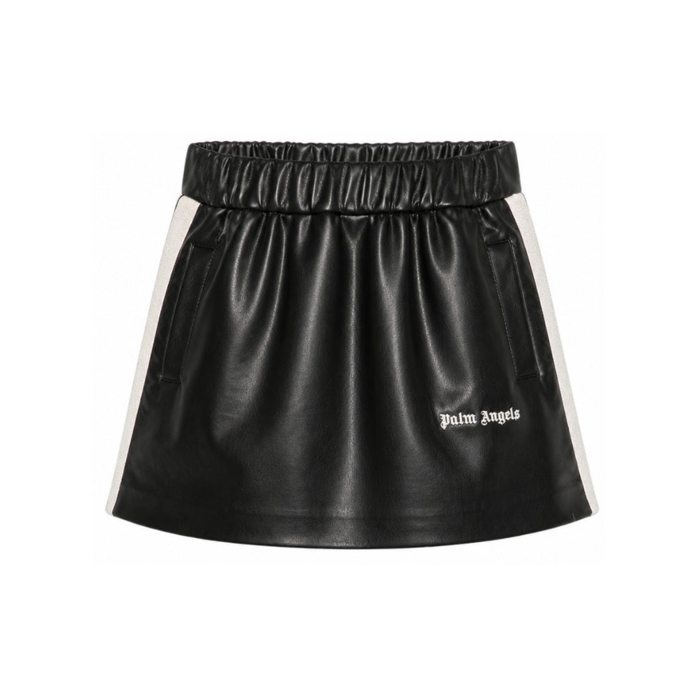 Gonna per bambina Palm Angels Kids nera con logo ricamato F6PAJGSK167 110 PALM ANGELS KIDS
