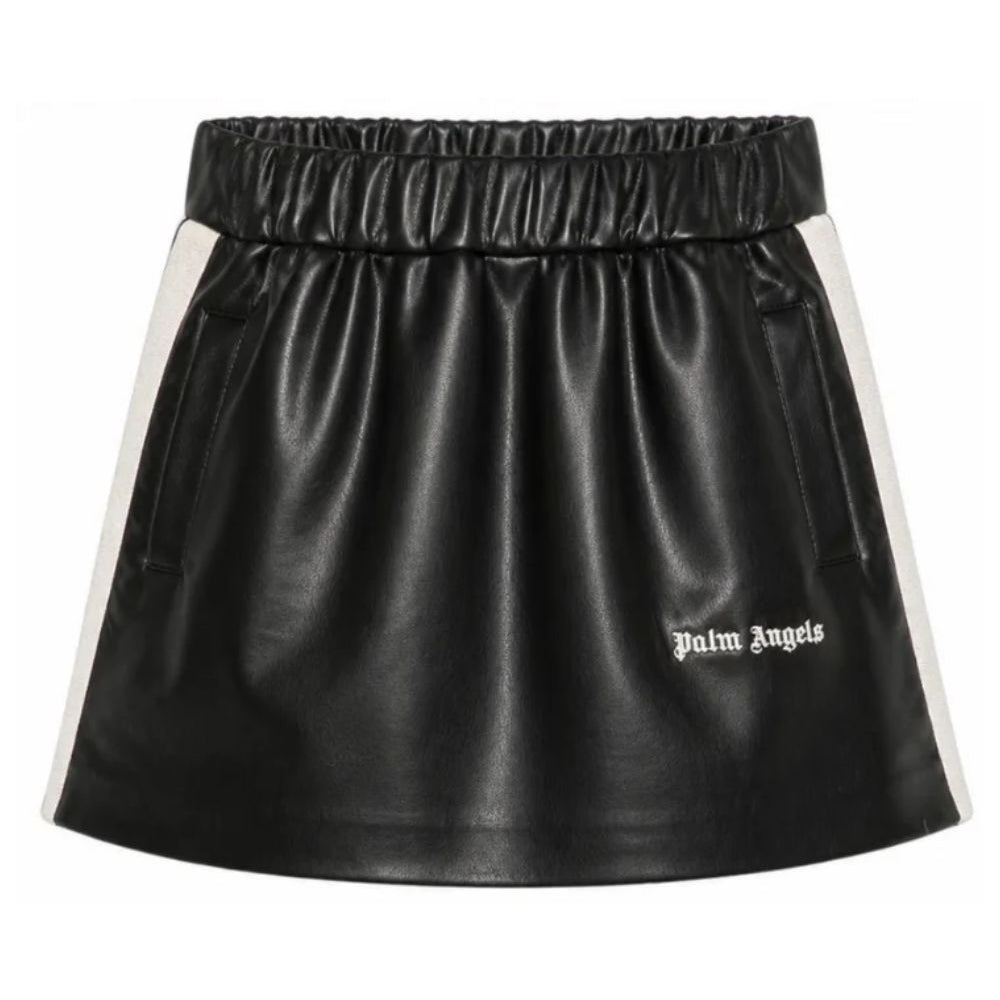 Gonna per bambina Palm Angels Kids nera con logo ricamato F6PAJGSK167 110 PALM ANGELS KIDS