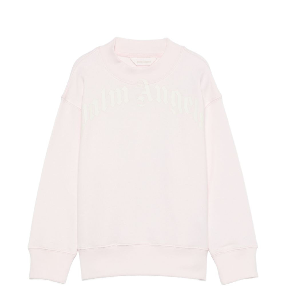 Felpa per bambina Palm Angels Kids rosa con logo sul davanti F6PAJGSW033 042 PALM ANGELS KIDS