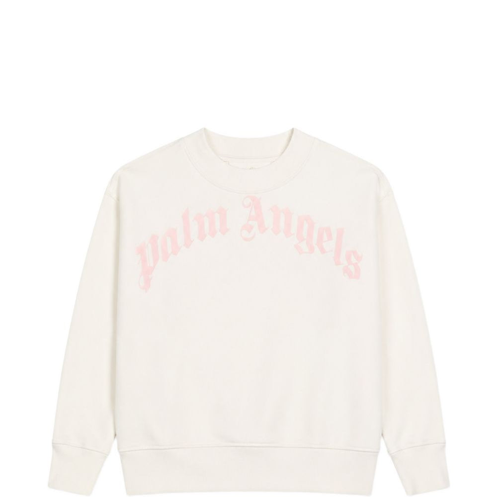 Felpa per bambina Palm Angels Kids rosa con logo sul davanti F6PAJGSW033 412 PALM ANGELS KIDS