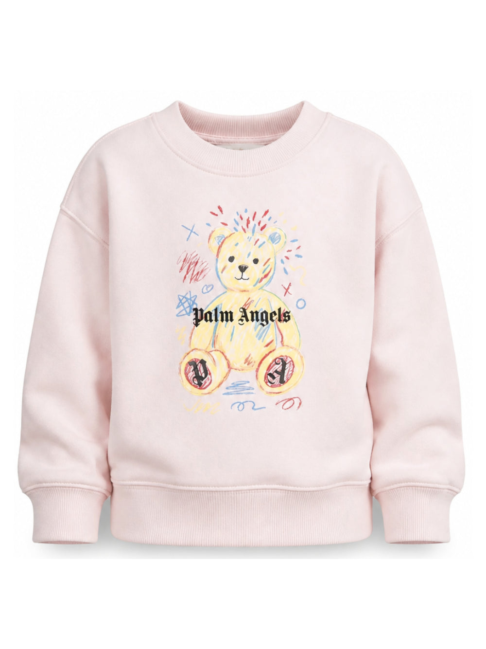 Felpa per bambina Palm Angels Kids rosa con stampa grafica F6PAJGSW080 042 PALM ANGELS KIDS