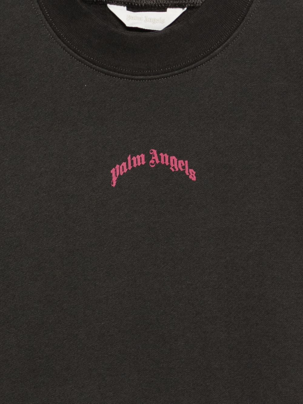 Felpa per bambina Palm Angels Kids grigia con logo sul davanti F6PAJGSW143 110 PALM ANGELS KIDS