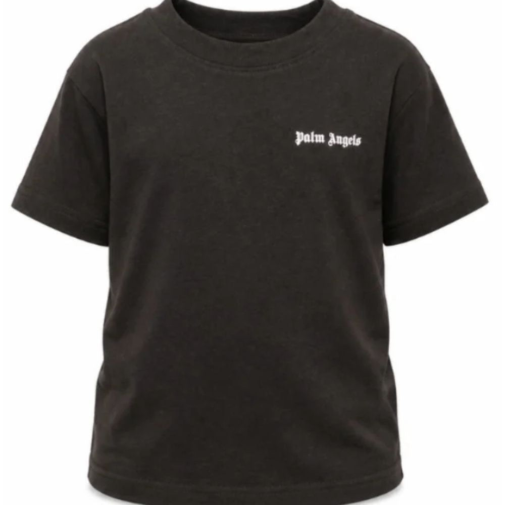 T-shirt per bambina Palm Angels Kids nera con dettaglio logo F6PAJGTH034 110 PALM ANGELS KIDS