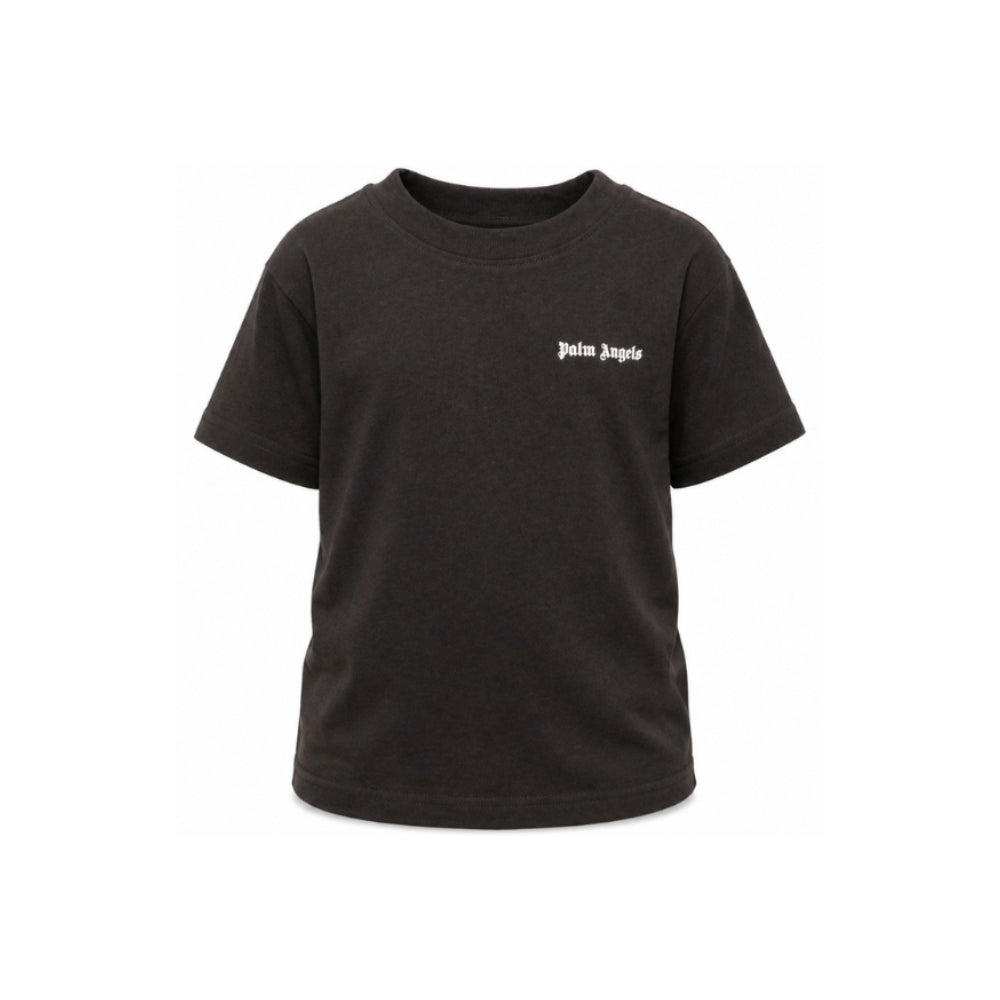 T-shirt per bambina Palm Angels Kids nera con dettaglio logo F6PAJGTH034 110 PALM ANGELS KIDS