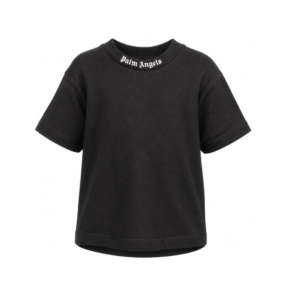 T-shirt per bambina Palm Angels Kids nera con stampa logo F6PAJGTH064 110 PALM ANGELS KIDS