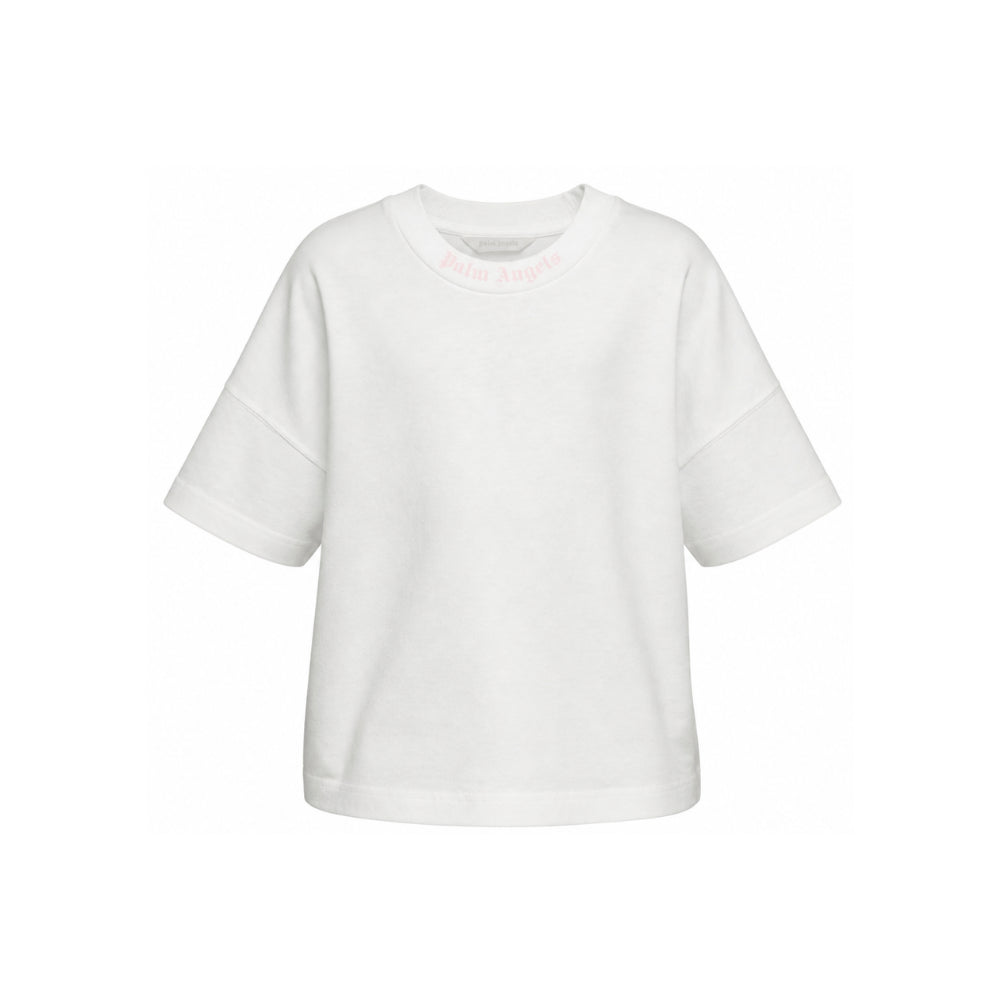T-shirt per bambina Palm Angels Kids bianca con stampa logo F6PAJGTH064 412 PALM ANGELS KIDS