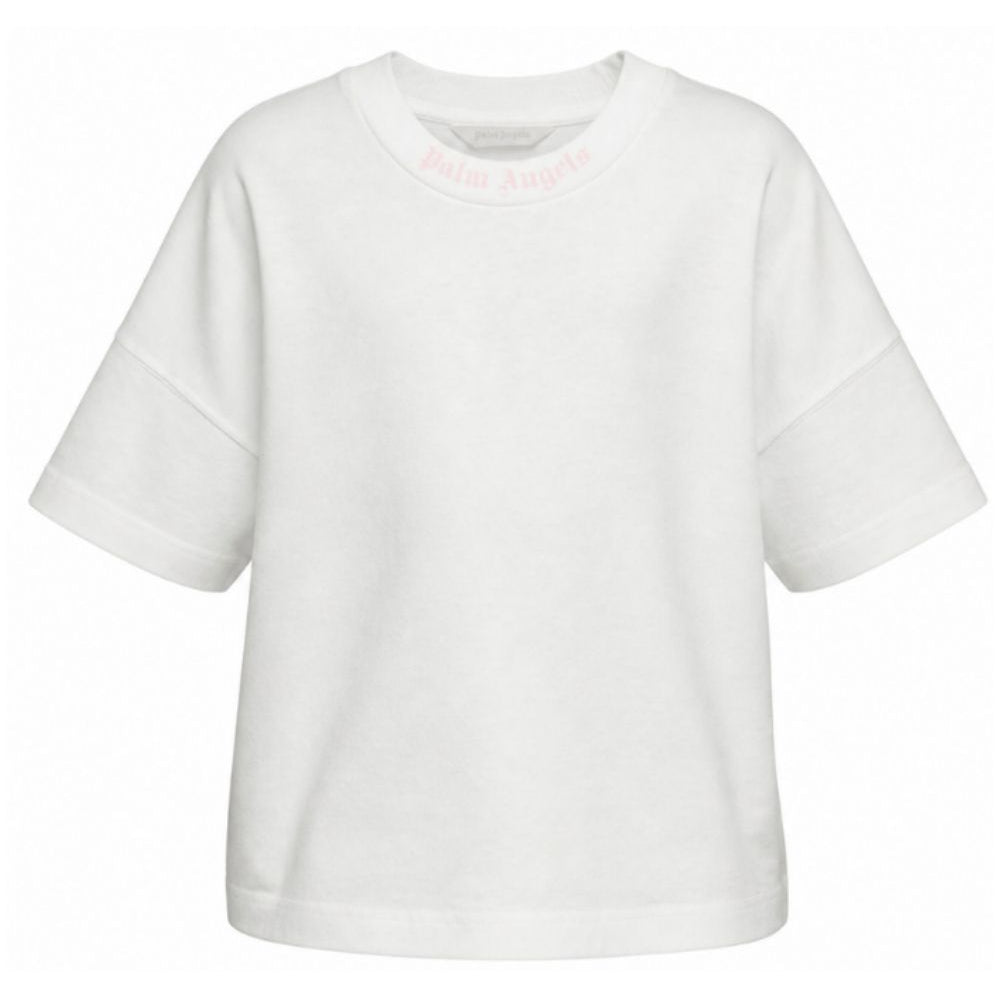 T-shirt per bambina Palm Angels Kids bianca con stampa logo F6PAJGTH064 412 PALM ANGELS KIDS