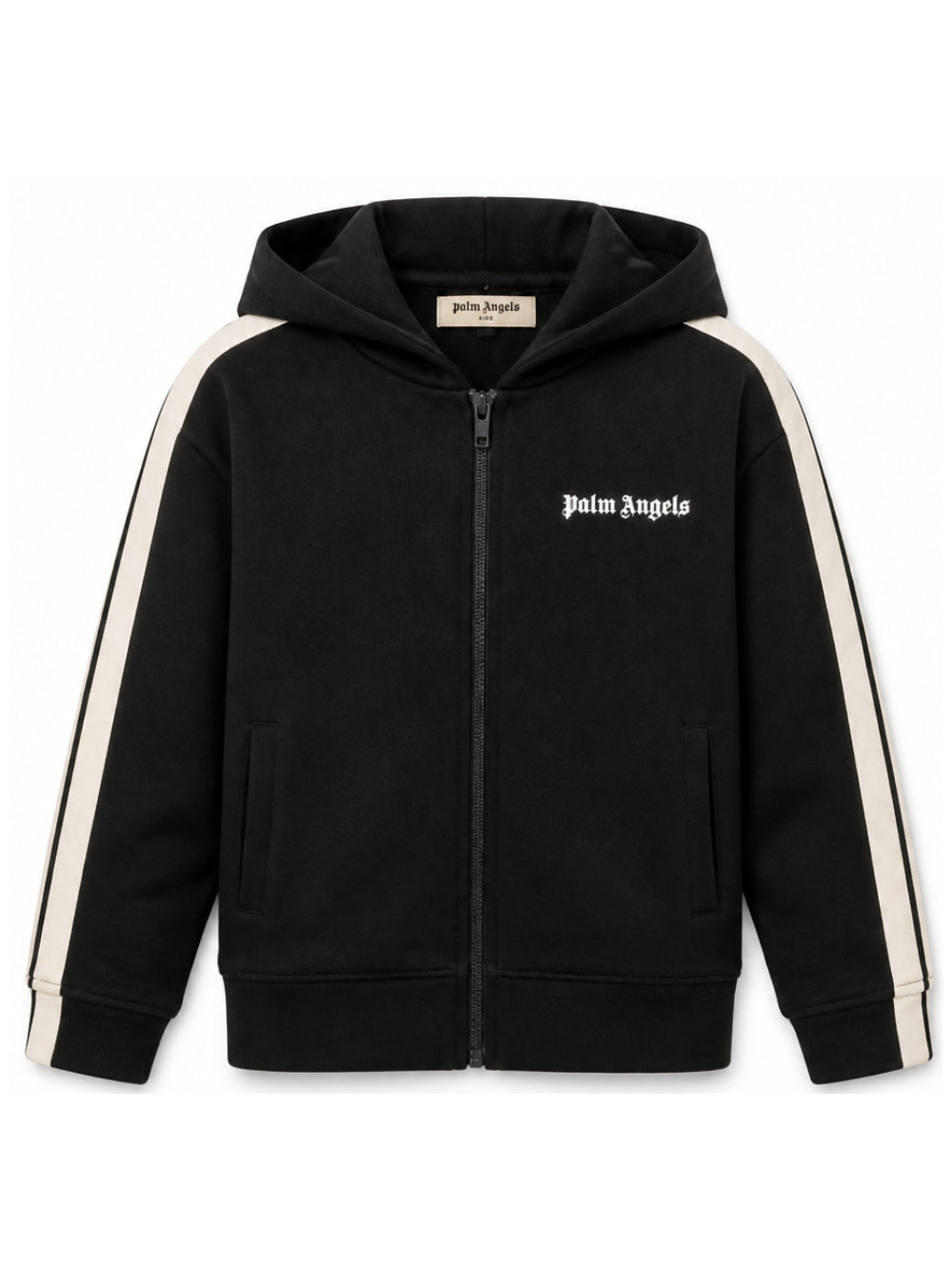 Felpa per bambina Palm Angels Kids nera con bande laterali F6PAJGZH037 110 PALM ANGELS KIDS