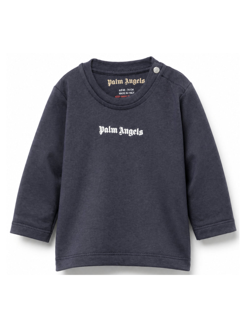 T-shirt a maniche lunghe per neonato Palm Angels Kids blu con logo F6PANBTH179 1528 PALM ANGELS KIDS
