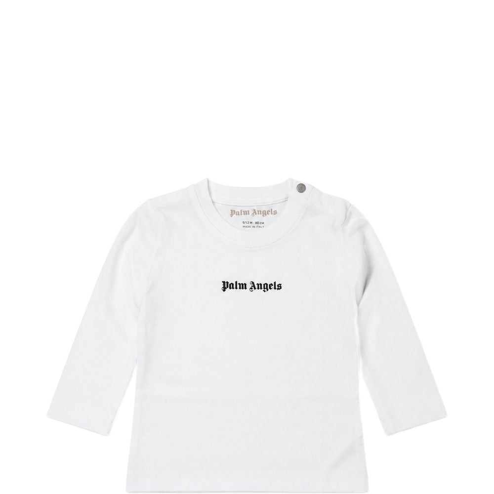 T-shirt a maniche lunghe per neonato Palm Angels Kids bianca con logo F6PANBTH179 412 PALM ANGELS KIDS