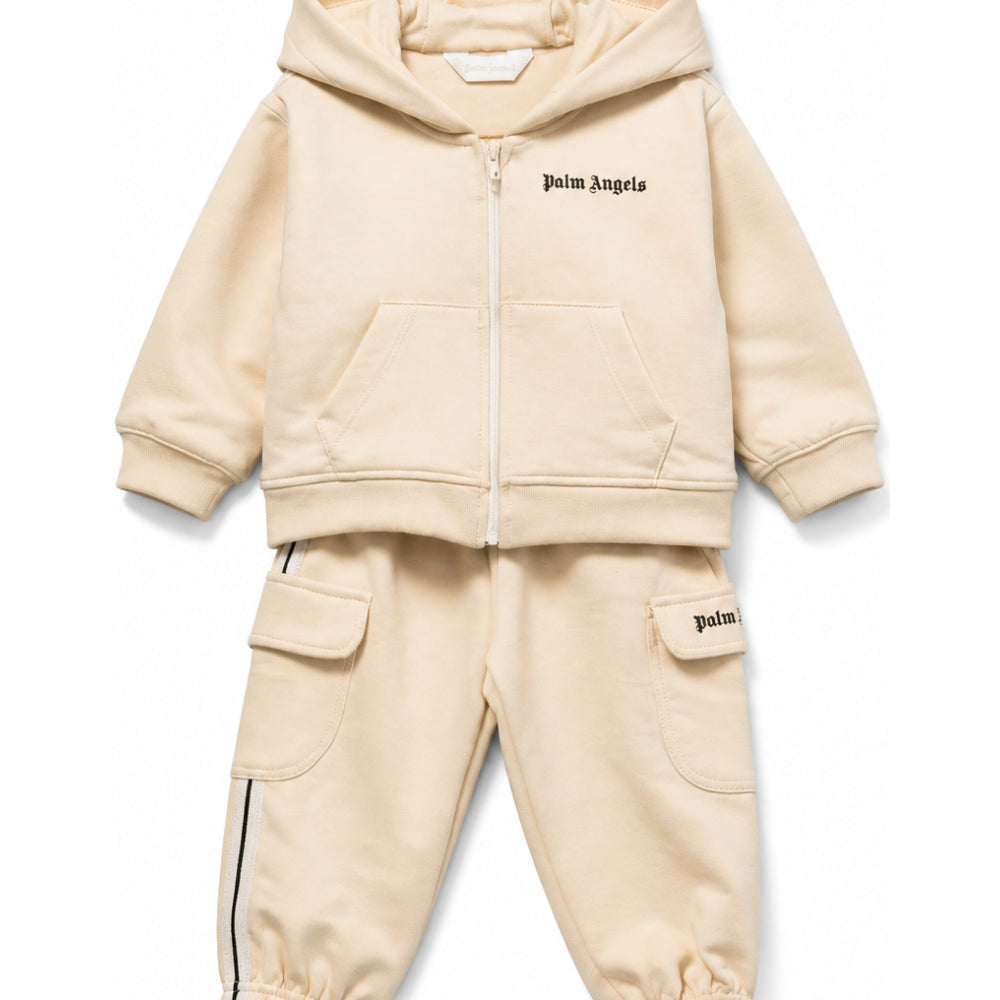 Completo sportivo per neonato Palm Angels Kids beige con cappuccio F6PANBTP202 015 PALM ANGELS KIDS