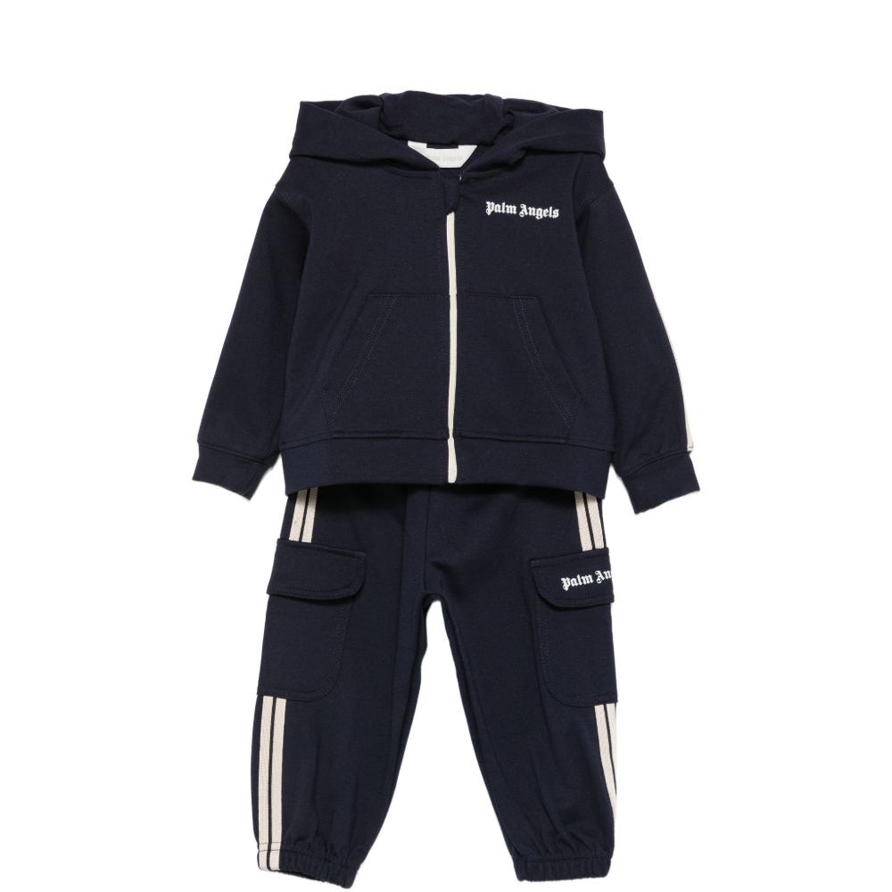 Completo sportivo per neonato Palm Angels Kids blu con cappuccio F6PANBTP202 1528 PALM ANGELS KIDS