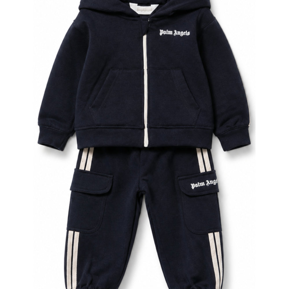 Completo sportivo per neonato Palm Angels Kids blu con cappuccio F6PANBTP202 1528 PALM ANGELS KIDS