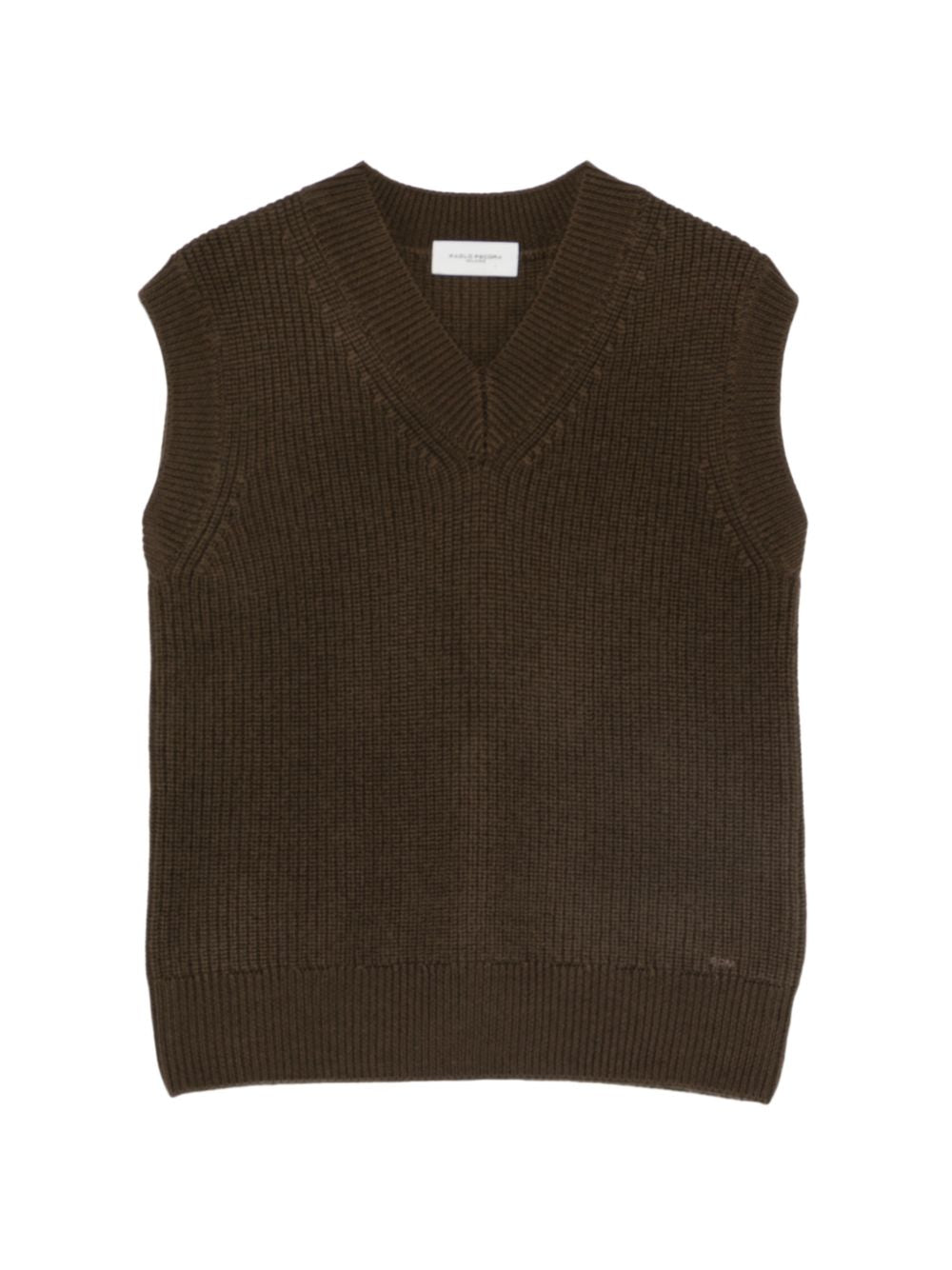 Gilet per bambino Paolo Pecora Kids marrone con trama a coste PP4401 WENGH PAOLO PECORA KIDS