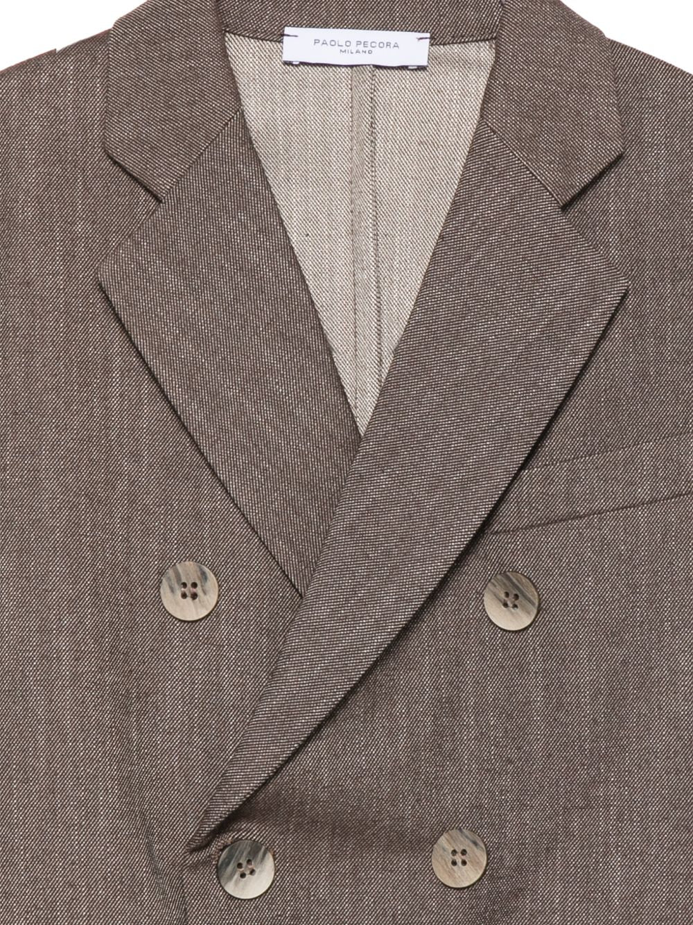 Blazer doppiopetto per bambino Paolo Pecora Kids marrone con revers classici PP4419 WENGH PAOLO PECORA KIDS